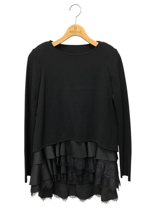 フォクシーブティック Knit Top Mille-Feuille ニット＆チュニック 37162 アンサンブル 38 ブラック レース IT8DP0VSZBDQ