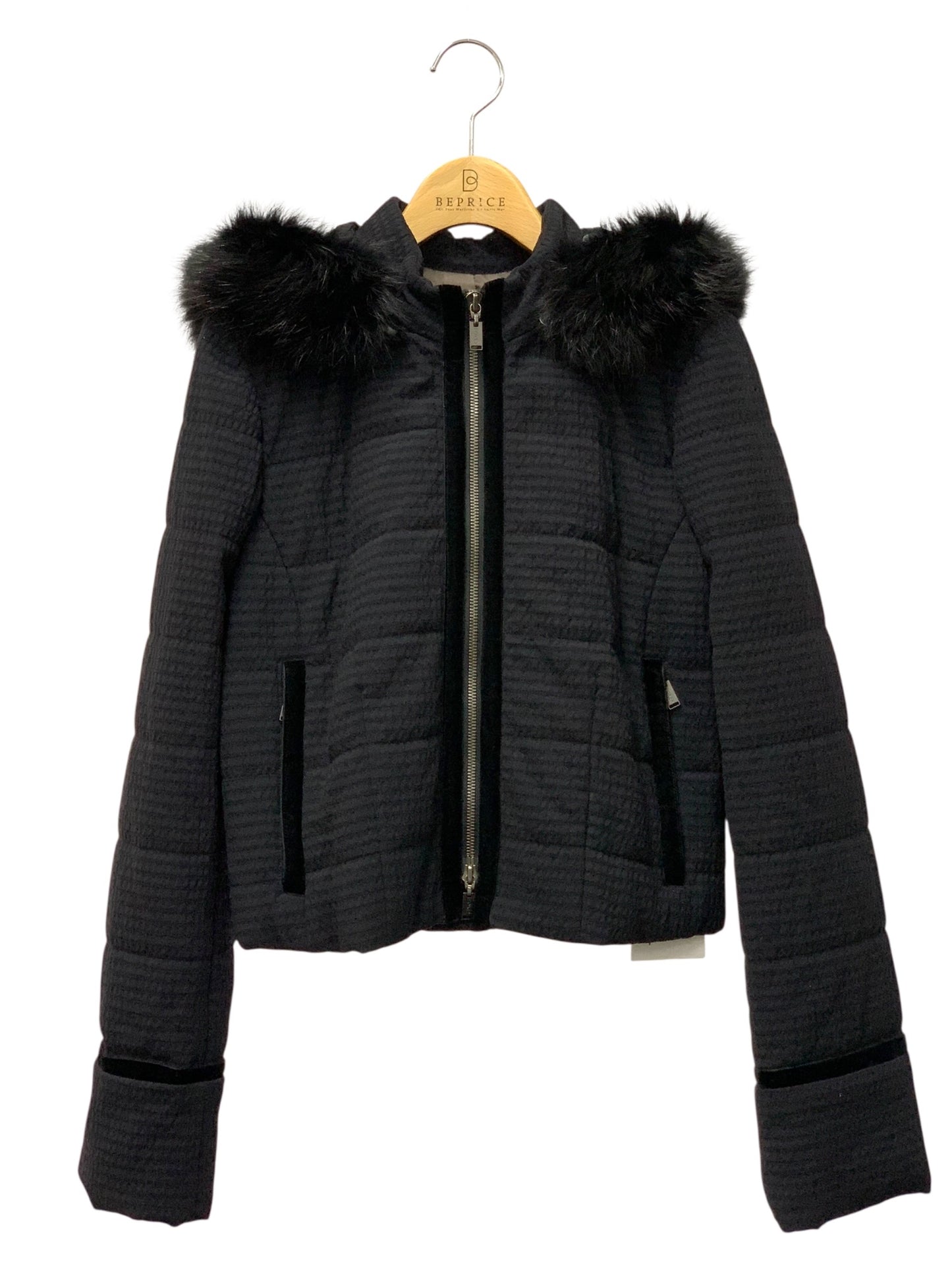 フォクシーブティック Stitching Hoodie 38807 ジャケット 38 ブラック 中綿 フォックスファー IT6OENRF8Q7K