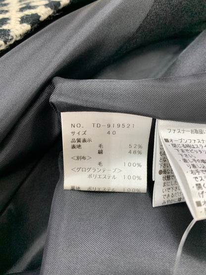 エムズグレイシー 919521 コート 40 ブラック カメリア ジップアップ リボン ITIA6M8QMI0T