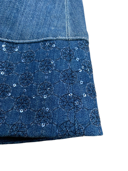 トゥービーシック W5S03-410-29 デニムスカート 40 ネイビー スパンコール リボン ITCUW3U11DH8 【SALE】