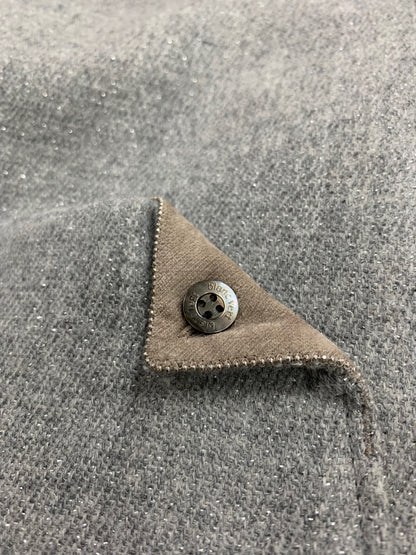 ブランベール LB4435131 ノーカラージャケット 40 グレー ジップ カシミヤ ラメ ITH1SMYNDREY