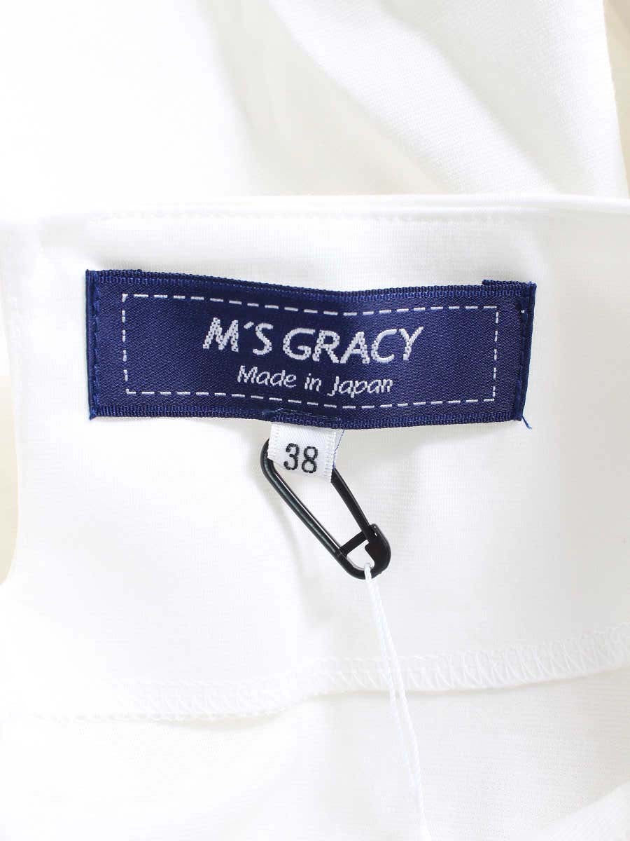 エムズグレイシー 215113 Tシャツ カットソー 38 ホワイト 袖バルーン ITSFS5FE2O84