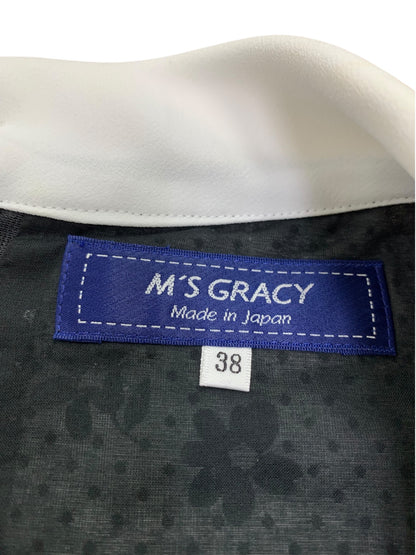 エムズグレイシー お花xドットJQワンピース 411122 38 ブラック ITVDKN4CMCLK