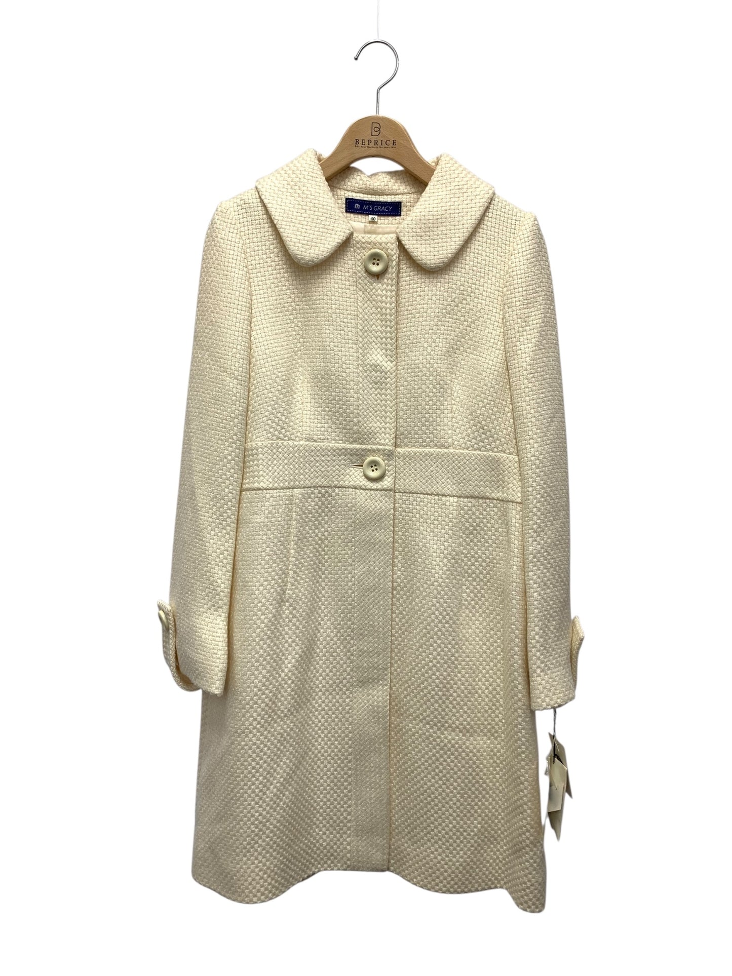 エムズグレイシー 829702 コート 40 アイボリー ウール IT1D7T9OUDG0