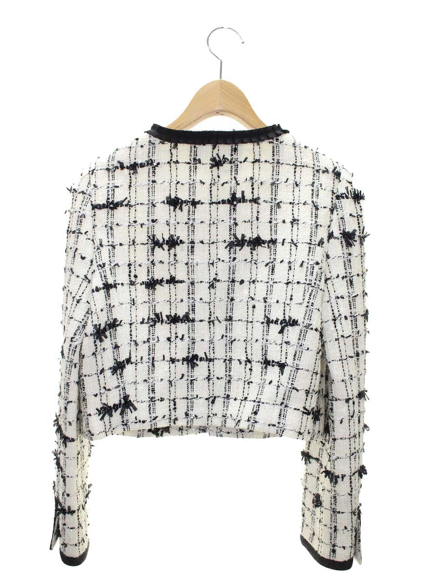 エムズグレイシー 724519 ジャケット 40 ホワイト パール ツィード IT6OTQQY93Y8