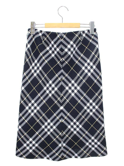バーバリーロンドン FXA43-018 スカート 38 ネイビー チェック ITGLKR7ZF7V4