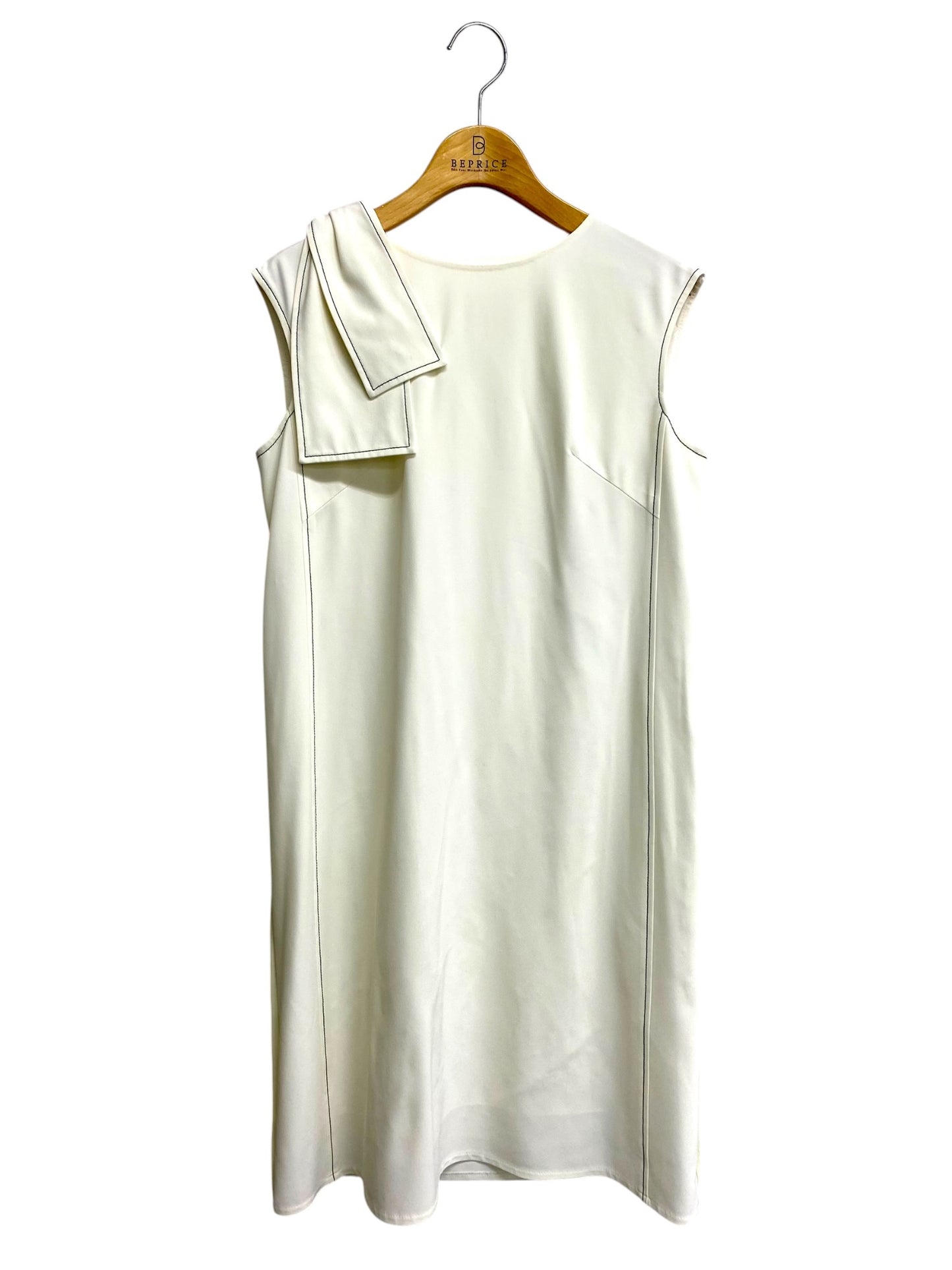 ルネ ワンピース 36 ホワイト ステッチ リボン ITD1DYOLNAW4 【SALE】