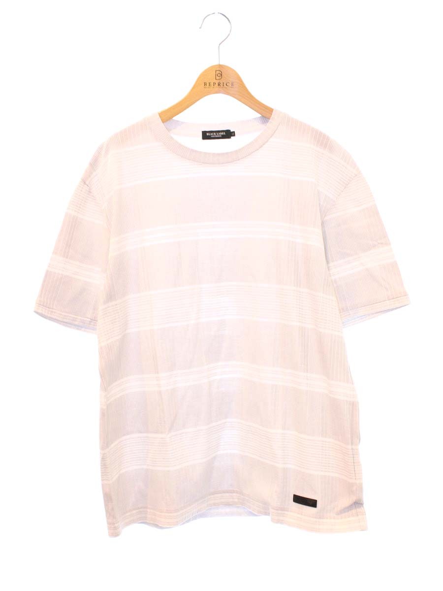 ブラックレーベルクレストブリッジ 51P24-334-04 Tシャツ LL ホワイト/グレー ストライプ チェック IT6AQB8CCW1O