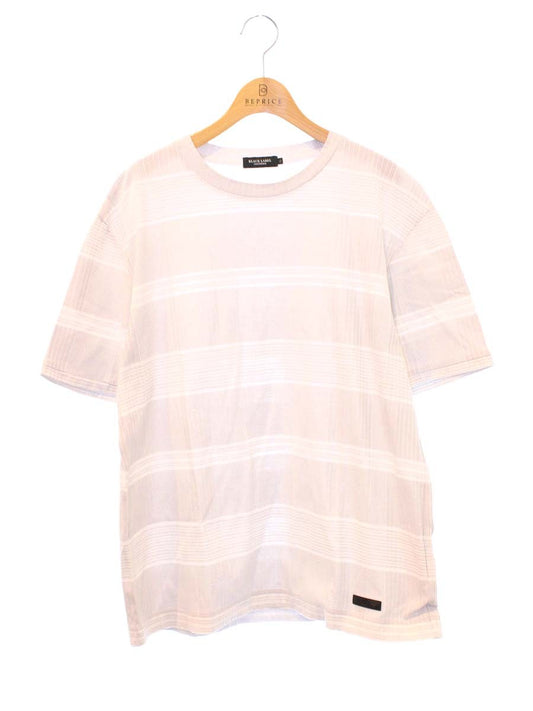 ブラックレーベルクレストブリッジ 51P24-334-04 Tシャツ LL ホワイト/グレー ストライプ チェック IT6AQB8CCW1O