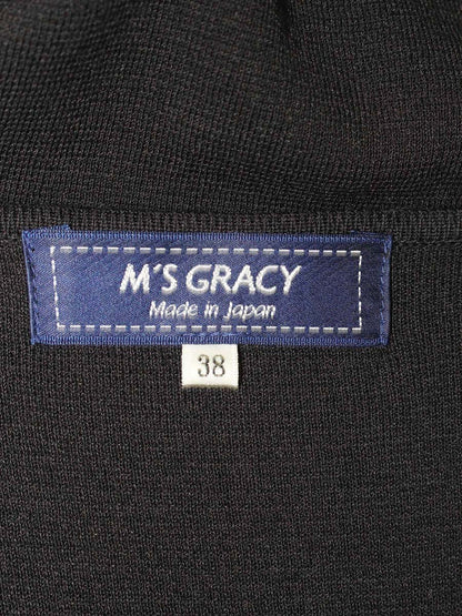 エムズグレイシー 218320  ニット 38 ブラック バラボタン IT8CYQTDHIVK