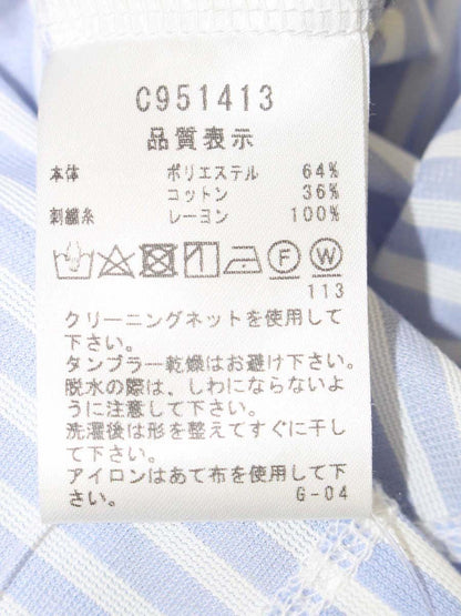 スタジオピッコーネ PICONE CLUB C951413 シャツワンピース 2 サックスブルー/ホワイト ストライプ ロゴ ワンポイント IT5BBYUVS4VI
