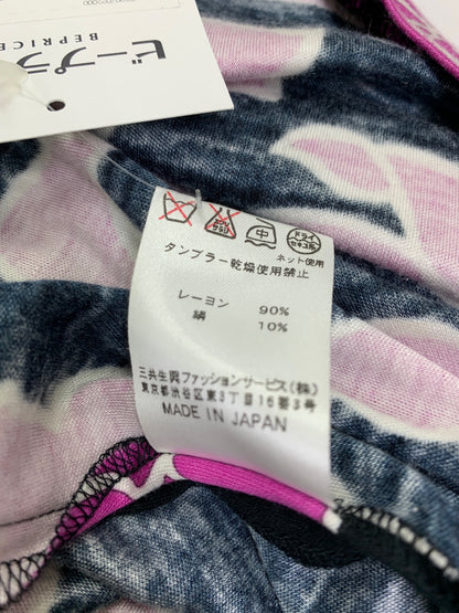 LEONARD FASHION レオナール ワンピース 0350412 花柄 フラワープリント シルク混 長袖 ブラック ピンク 42 ITMGYA6RY4V8
