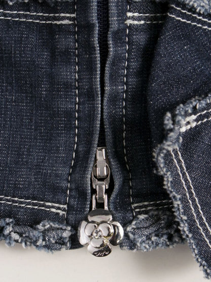 エムズグレイシー Zip Denim Jacket 914121 ジャケット 38 ネイビー デニム調 インディゴ ITEHL75LUZSW