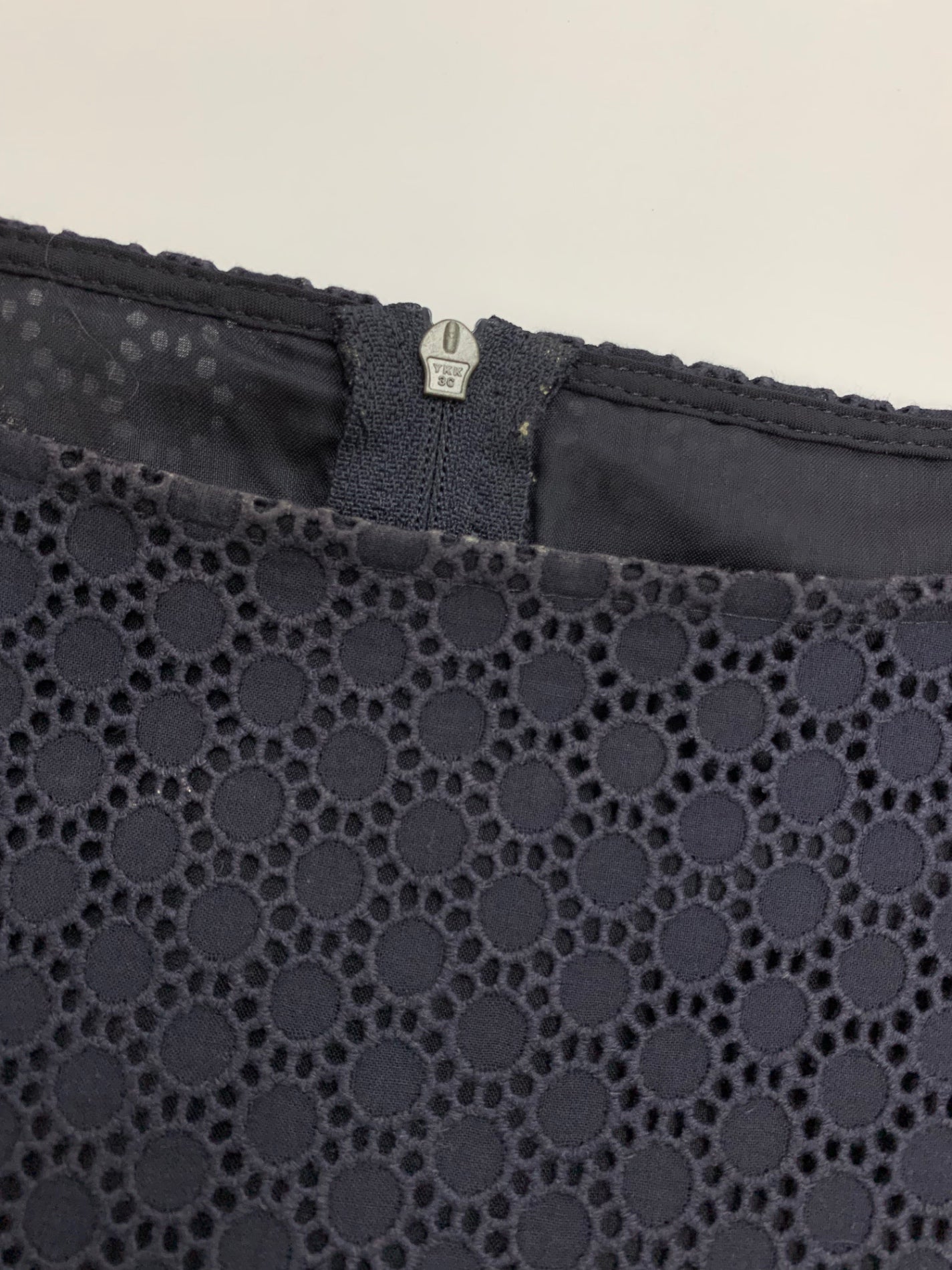 フォクシーブティック Dress Cerisier 43374 ワンピース 40 ネイビー アイレットレース刺繍 ITDWMO21PIGL