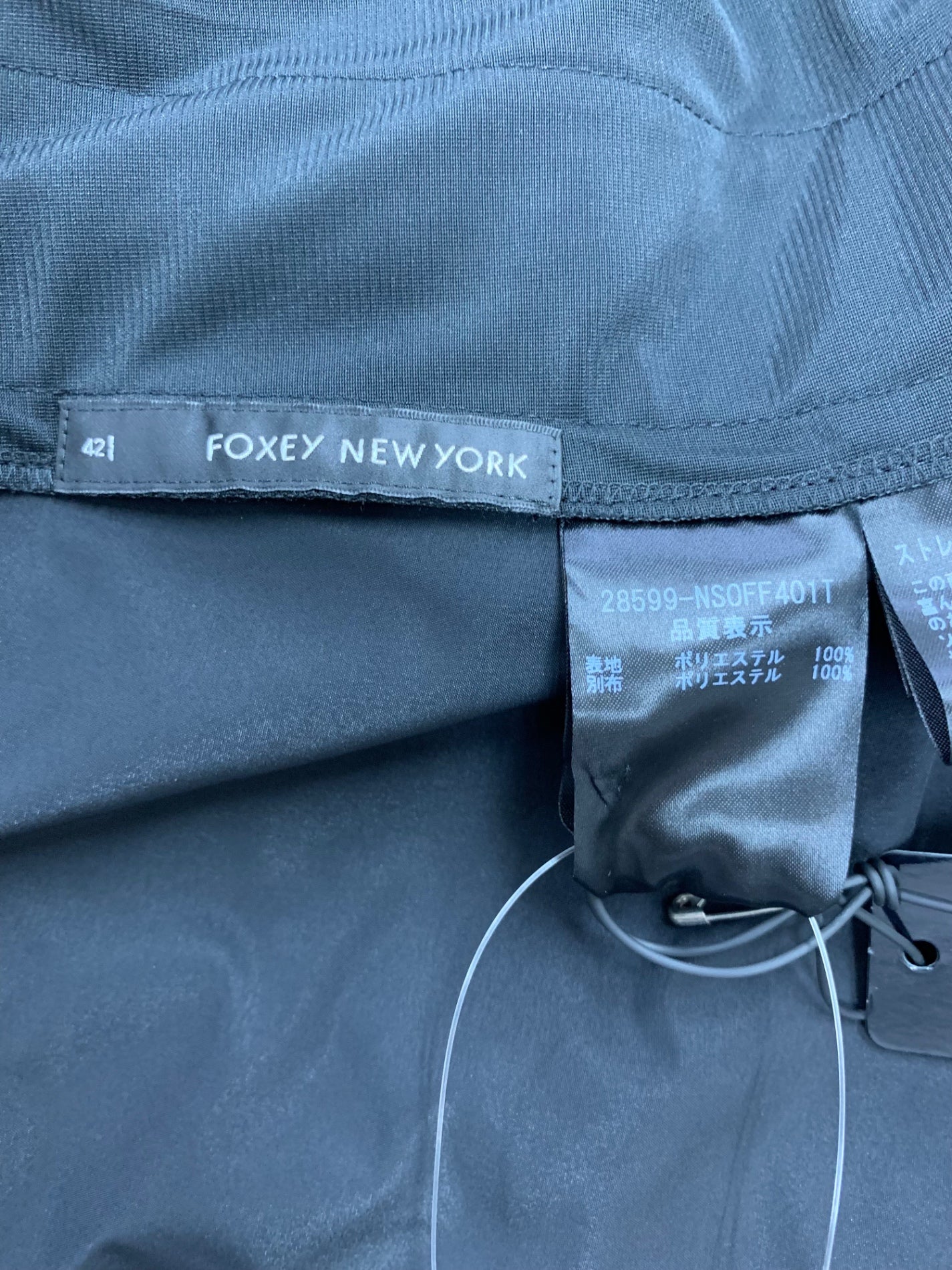 フォクシーニューヨーク ギフトラップドレス 28599 ワンピース 42 ブラック リボン IT6DIH9FLE3Z