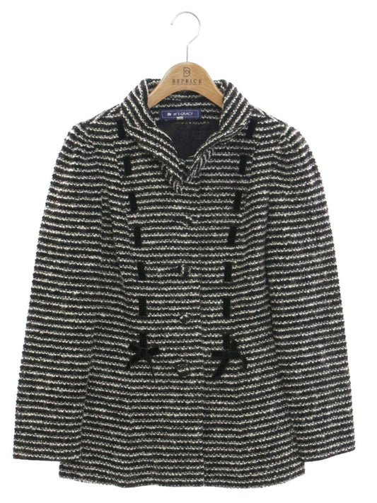 エムズグレイシー 424702 アウター 40 ブラック ラメ ニット リボン ウール ITMC5NYJA15X