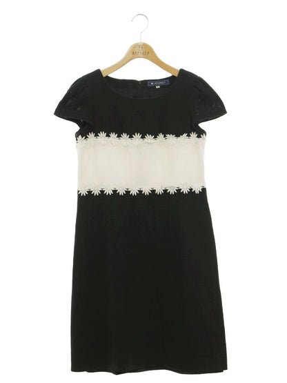 エムズグレイシー 421314 ワンピース 40 ブラック フラワーモチーフ ITHSBASXF59W