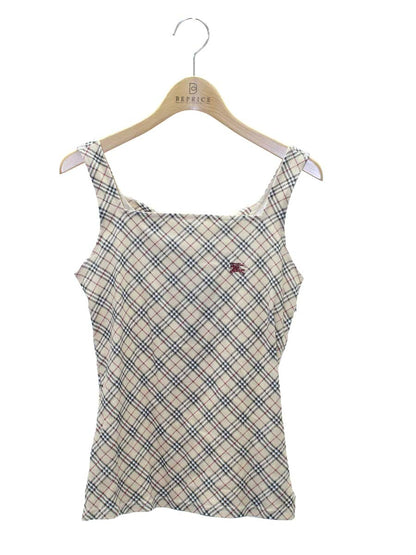 バーバリーブルーレーベル FA534-171 カットソー 38 ベージュ  ノバチェック ロゴ刺繍 リボン ITFV7XF5WJYX