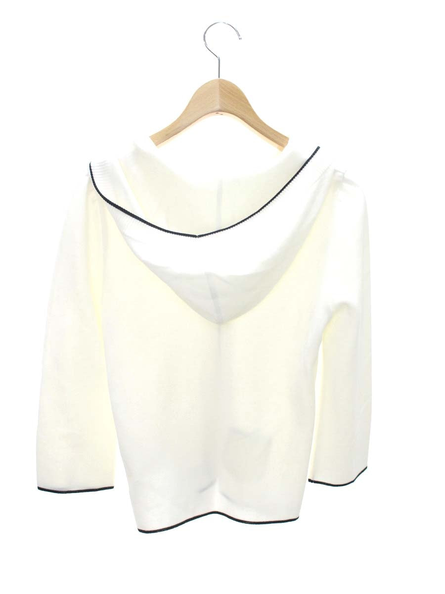 エムズグレイシー 128355 パーカー 40 ホワイト ボタン ニット ITEZ6I8DFRUA
