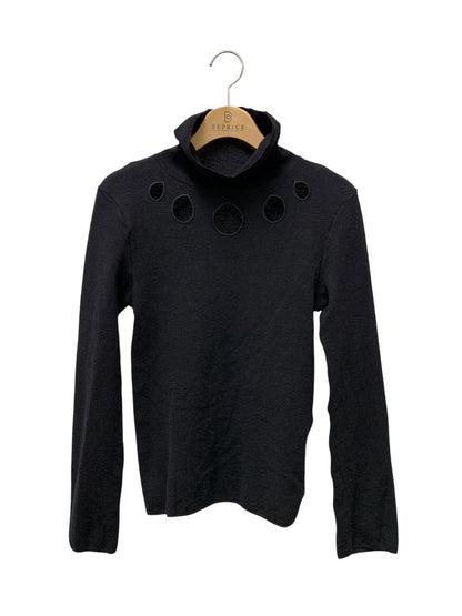 サトカ Freesia STK03-14-01 ニット F ブラック ドロップ型カットアウト 25AW ITVZJI8BQ1HG