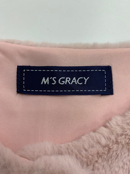 エムズグレイシー Fake Fur Vest  296503 ベスト ピンク  ロング フェイクパール ラインストーン IT132XW8A1D6