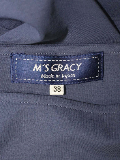 エムズグレイシー 815309 カットソー 38 ブルー リボン フリンジ IT3QLM08Z4K8