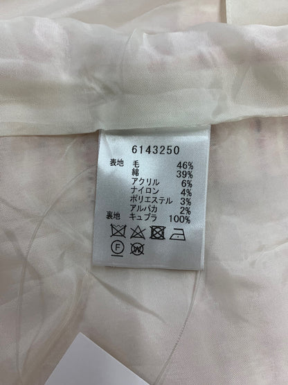 ルネ 6143250 ジャケット 34 ピンク TISSUE ツイード ノーカラー パール ダブルジップ ITXGQY055BVO