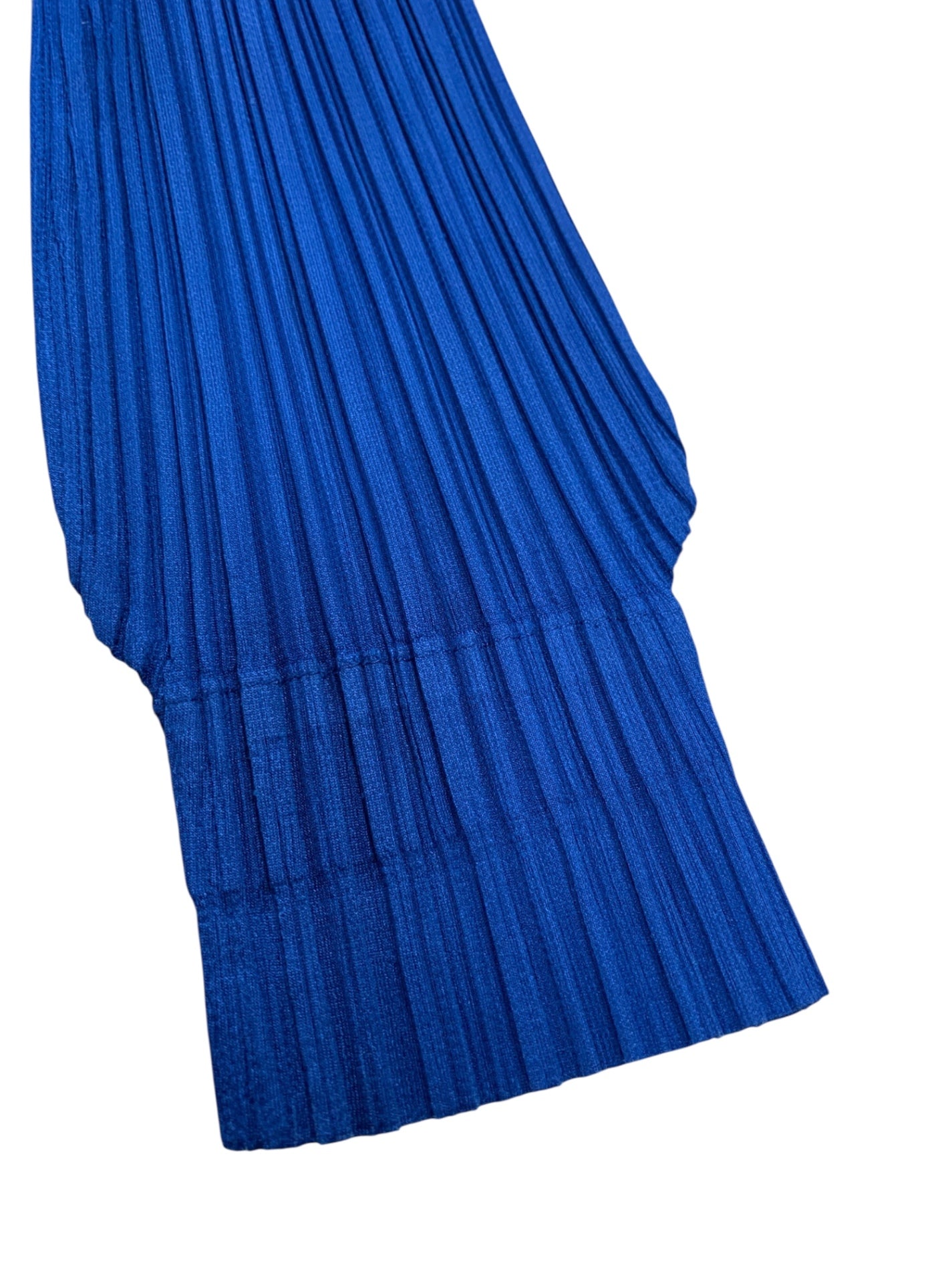 プリーツプリーズイッセイミヤケ PP83-JC692 パーカー 4 ブルー ジップアップ バイカラー フード耳付き ITUXUVB3TPM4