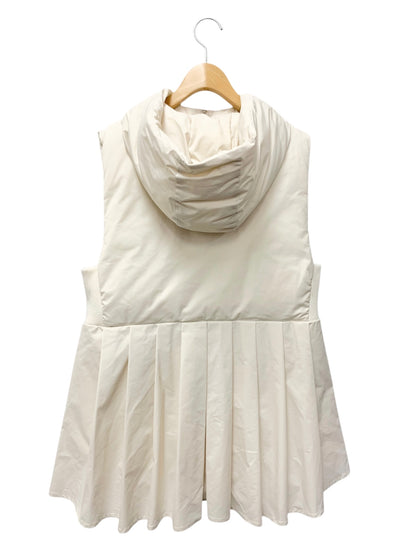 アドーア パディッド 531-4250901 ダウンベスト 38 ホワイト フーディ ジップアップ ITEBFS7MBLO2