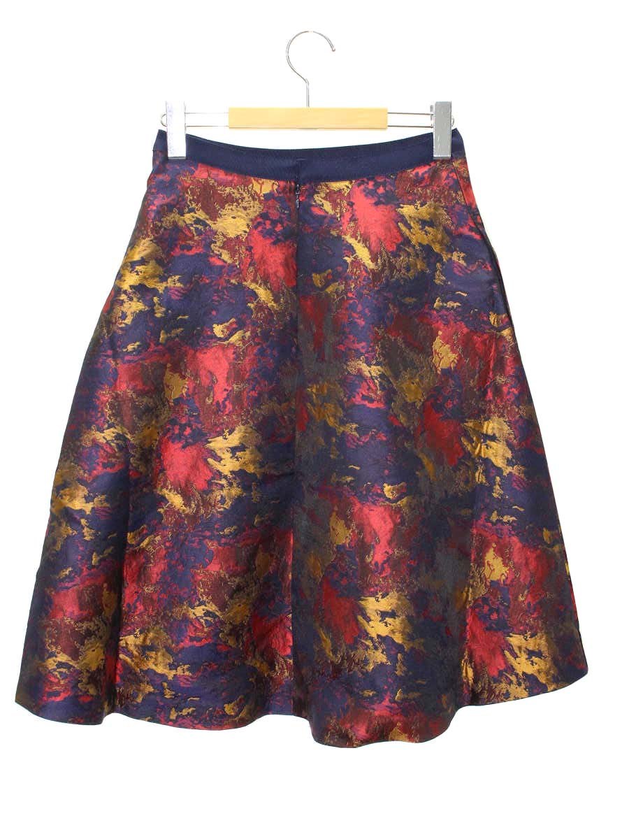 エムズグレイシー Oil Painting Like Skirt 917524 スカート 36 マルチカラー(レッド) ジャガード ITPA8B69OP68