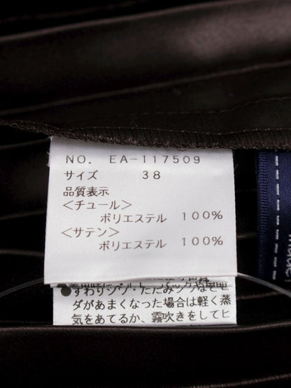 エムズグレイシー 117509 スカート 38 ブラウン プリーツ チェック チュール レイヤード ITXI03EFMVBR