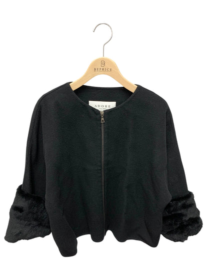 アドーア 531-250015 ジャケット 38 ブラック 2way ラビットファー ITLYLM90OBC7