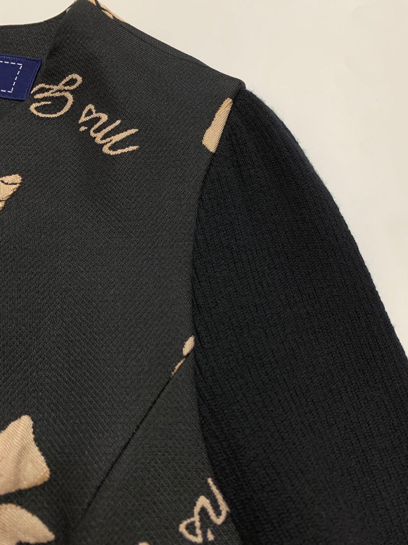 エムズグレイシー リボン・カメリア・リップジャガードドレス 111516 ワンピース 40 ブラック IT5MDWHWRS0A