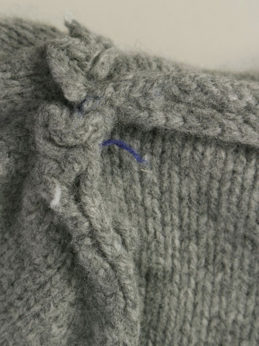 エムズグレイシー 918573 ニット 40 グレー フラワーモチーフ リボン ITKFDAKEA1AO