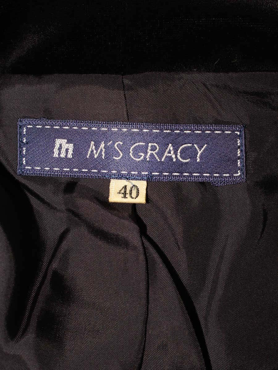 エムズグレイシー 654001 ジャケット 40 ブラック ベロア フリル 1B ITTVEBA8RAO0