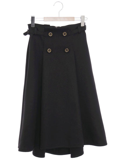 エムズグレイシー 917512 スカート 36 ブラック サイドベルト ボタン ITXMV38TK77W