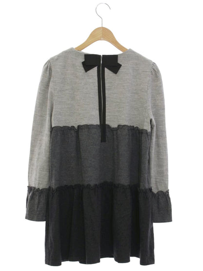 エムズグレイシー 015513 トップス 38 グレー フリル リボン ITN242H7R468