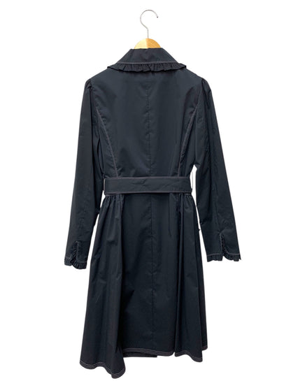 エムズグレイシー 819104 コート 40 ネイビー ステッチ フリル リボンベルト付き ITHIDSMRCPJM
