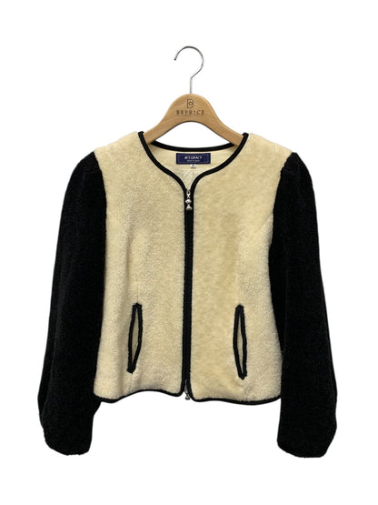 エムズグレイシー 114606　 ジャケット 38 ブラック ボア マフラー付 バイカラー ITP9GQZBR01W