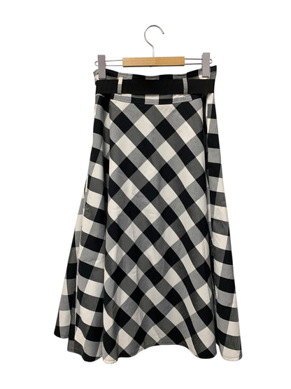エムズグレイシー 217313 スカート 40 ブラック チェック フレア IT8LRP4I6WS0
