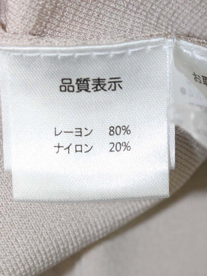 スーパービューティー カーディガン 40 ベージュピンク フラワーモチーフ ビジュー ITYOYDVUXWOG