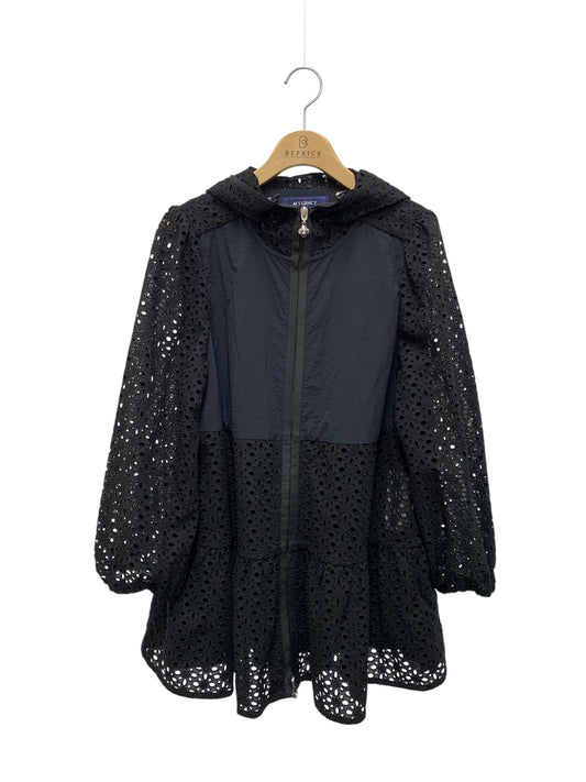 エムズグレイシー 514310 アウター 40 ネイビー レース フード 花 IT4WW1TTSBAU 【SALE】