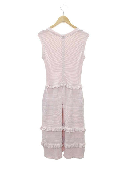 ルネ 6822100 ニットワンピース 34 ピンク フリル バックジップ クルーネック ITINWGF9H9YG 【SALE】