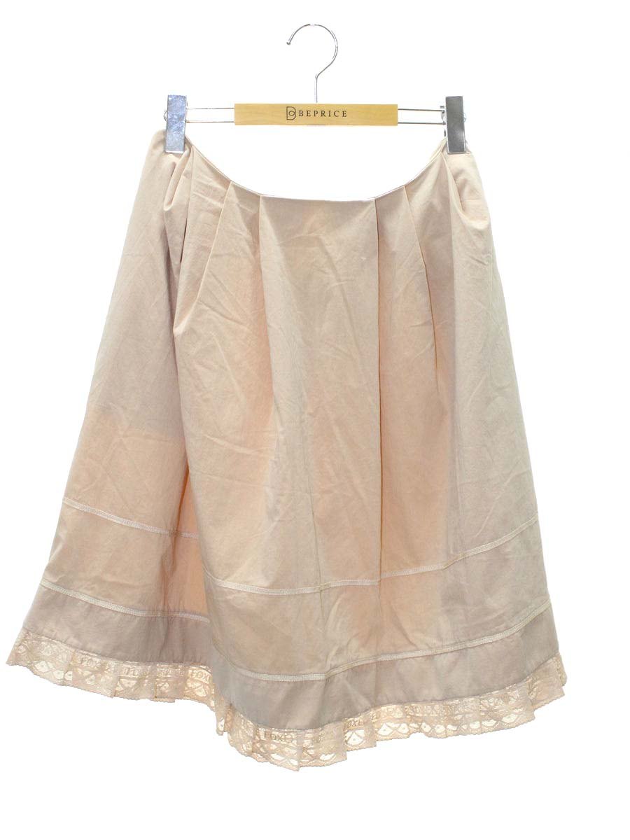 フォクシーニューヨーク コットンフェザーライト 32086 スカート  42 ベージュ レース ITJIB4T2LYBE