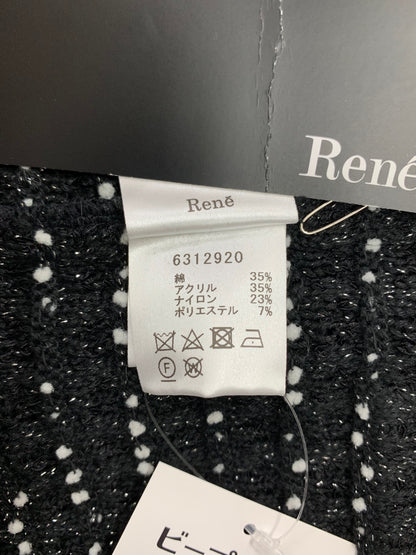 ルネ 6312920 カーディガン 34 ブラック ニット ダブルジップ ITZ4YM2M0AC4 【SALE】