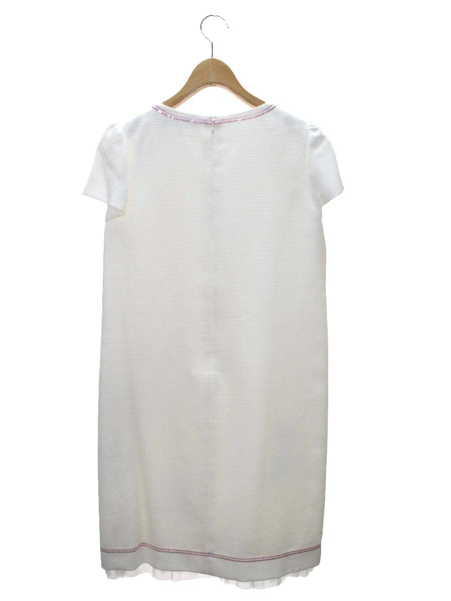 エムズグレイシー 621352 ワンピース 40 ホワイト フラワーモチーフ スパンコール ITGIBSVYB5IZ