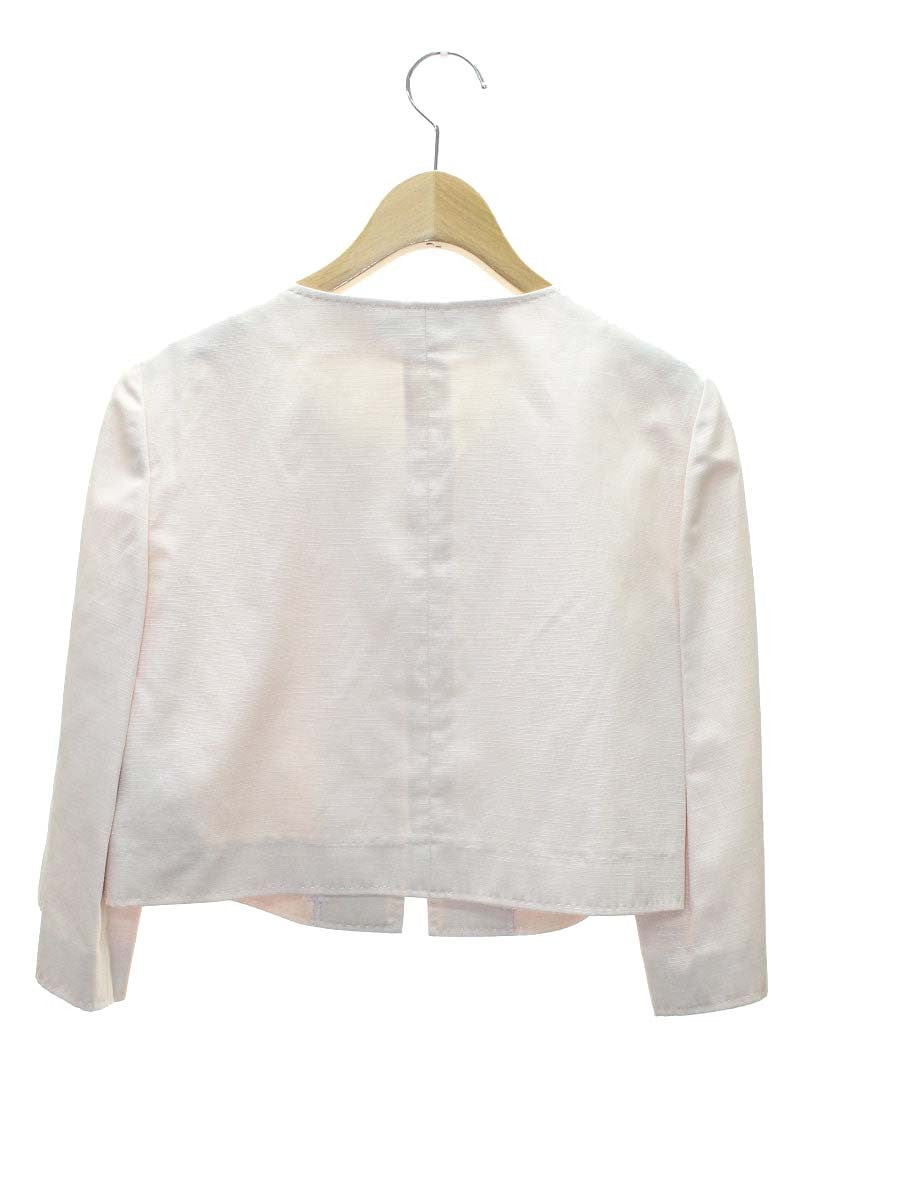 エムズグレイシー 124502 ノーカラージャケット 40 ピンク ビジュー IT9DNF06VZC8