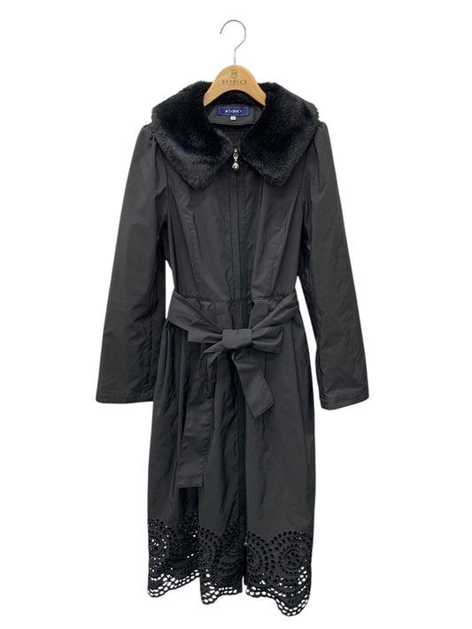 エムズグレイシー 319604 スプリングコート 38 ブラック 2way フラワーダブルジップ IT21HMJGZ5I4