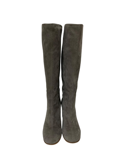 ジャンヴィトロッシ スエードロングブーツ 010680232 38 グレー ēcla掲載品 プルオンスタイル ブロックヒール IT78MZ78VFFR