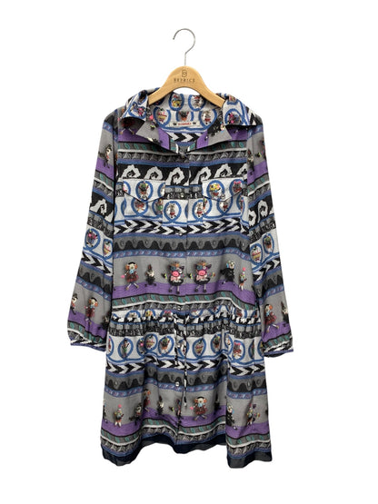 アルベロベロ 715871 ワンピース F グレー アニマルプリント フロントボタン ITYQ1FG87L1T 【SALE】